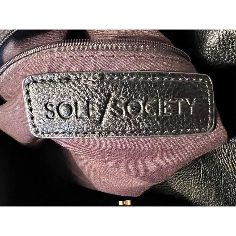 Sole Society Nordstrom Womens Black & White Handbag Tote Boho Purse